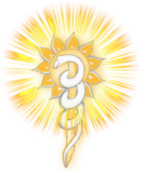 Die leuchtende Sonnenschlange, das Logo des TorWeges